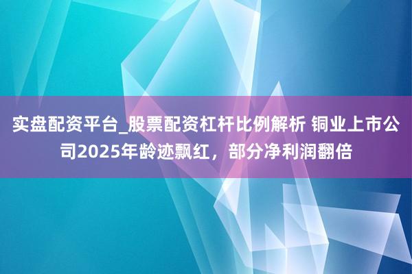 实盘配资平台_股票配资杠杆比例解析 铜业上市公司2025年龄迹飘红，部分净利润翻倍